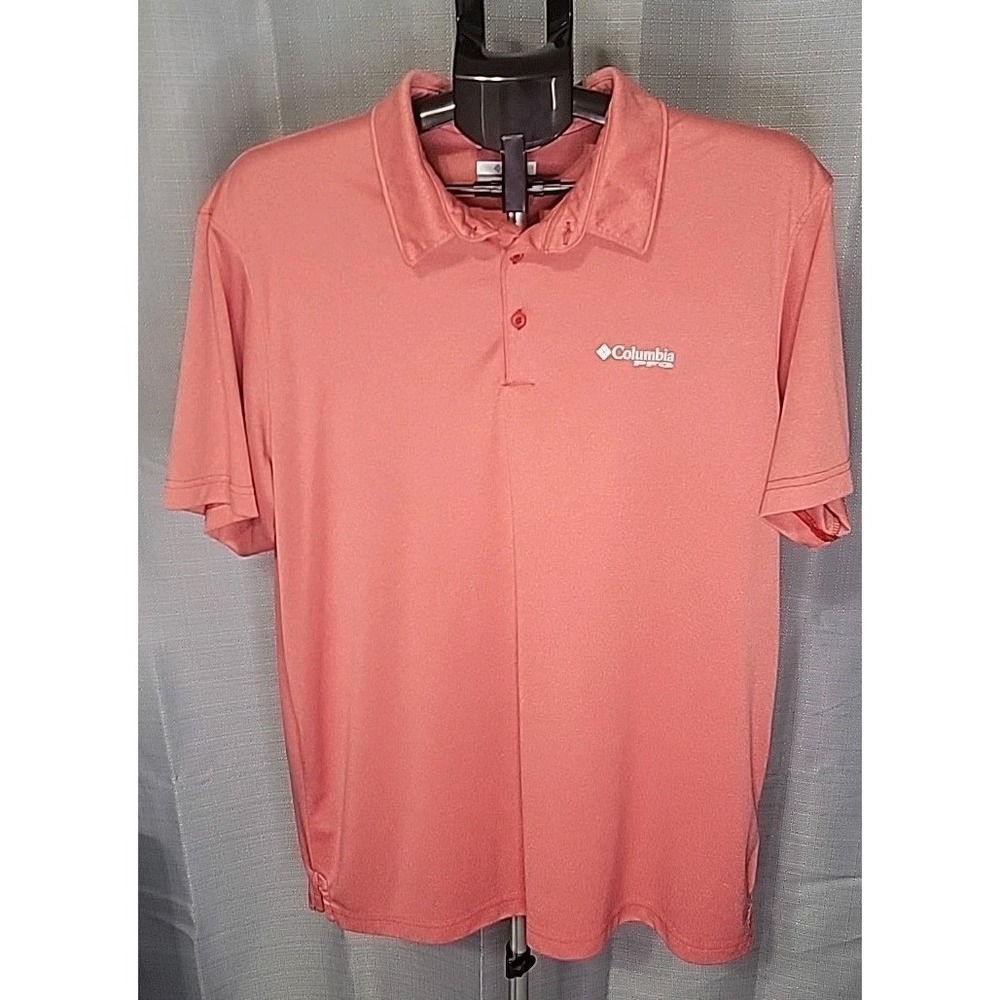 Mens Columbia PFG Omni-Shade Polo‎ Shirt, XL, Coral Color